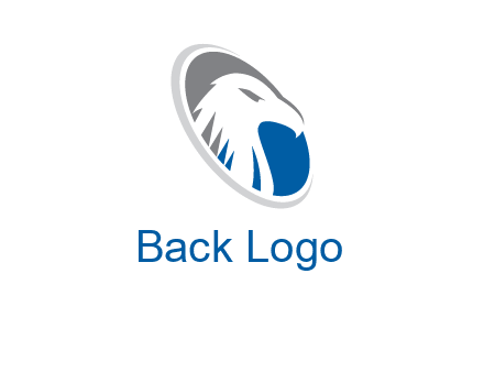 hawk in swoosh oval animal logo