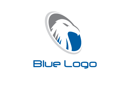 hawk in swoosh oval animal logo