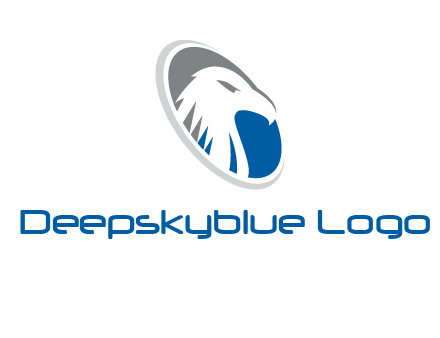 hawk in swoosh oval animal logo
