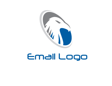 hawk in swoosh oval animal logo