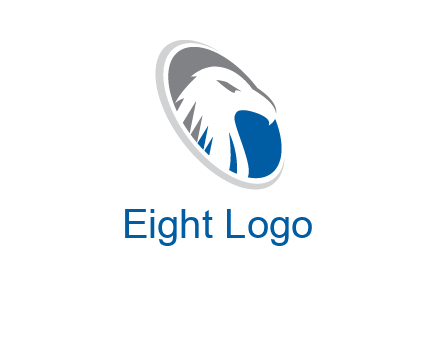 hawk in swoosh oval animal logo