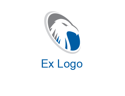 hawk in swoosh oval animal logo