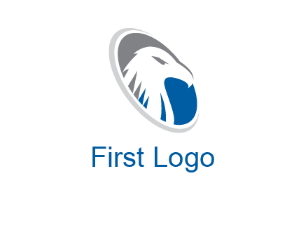 hawk in swoosh oval animal logo