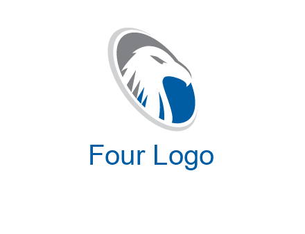 hawk in swoosh oval animal logo
