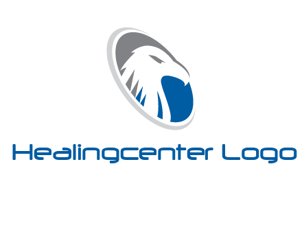 hawk in swoosh oval animal logo