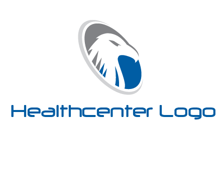 hawk in swoosh oval animal logo