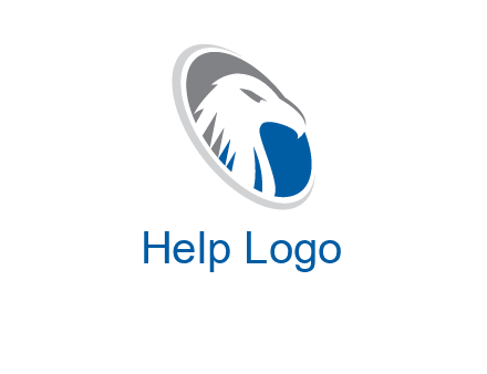 hawk in swoosh oval animal logo