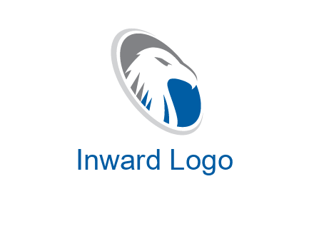 hawk in swoosh oval animal logo