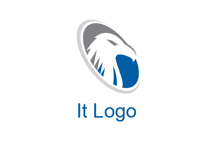 hawk in swoosh oval animal logo