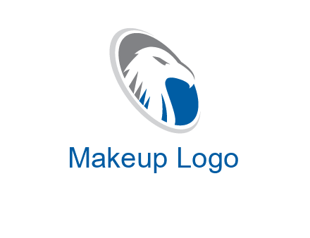 hawk in swoosh oval animal logo
