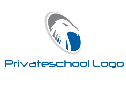 hawk in swoosh oval animal logo