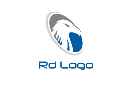 hawk in swoosh oval animal logo