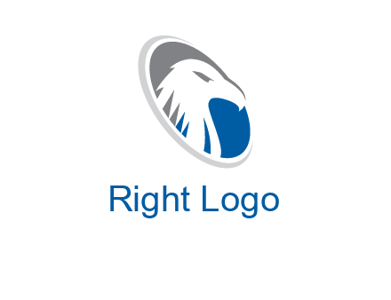 hawk in swoosh oval animal logo