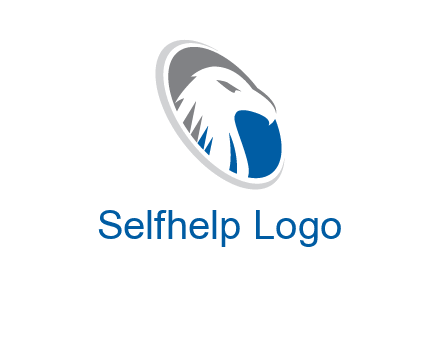 hawk in swoosh oval animal logo