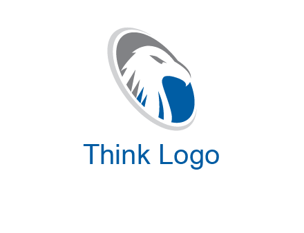hawk in swoosh oval animal logo