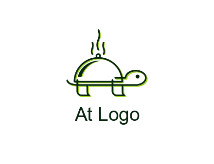 steam rising from a turtle with a dish lid instead of a shell