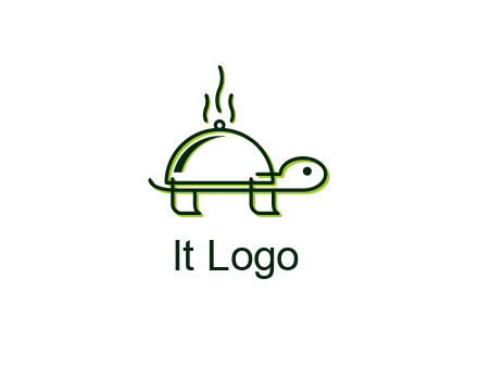 steam rising from a turtle with a dish lid instead of a shell