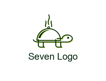 steam rising from a turtle with a dish lid instead of a shell
