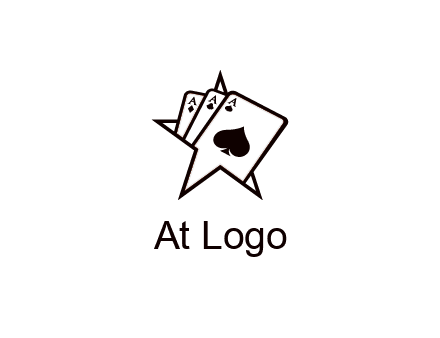 three aces emerging from a star symbol