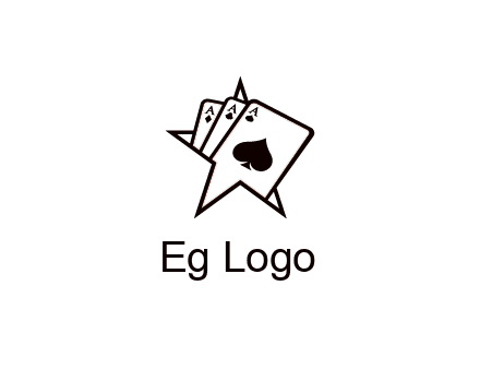 three aces emerging from a star symbol