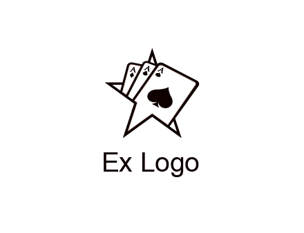 three aces emerging from a star symbol