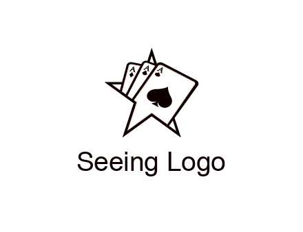 three aces emerging from a star symbol