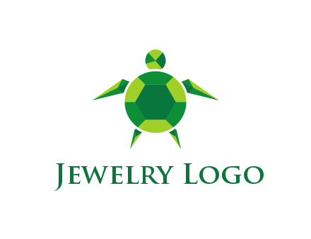 gems and jewels placed in the shape of a turtle