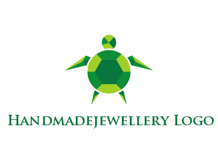 gems and jewels placed in the shape of a turtle