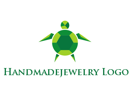 gems and jewels placed in the shape of a turtle