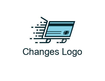 shopping cart with credit card logo for retail