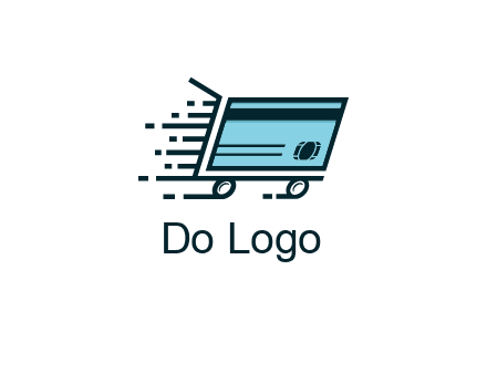 shopping cart with credit card logo for retail