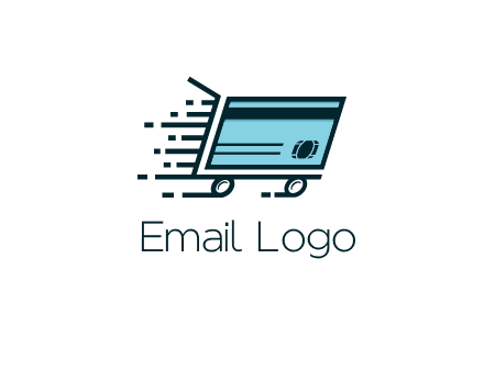 shopping cart with credit card logo for retail