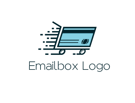 shopping cart with credit card logo for retail