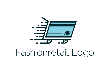 shopping cart with credit card logo for retail