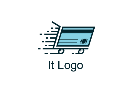 shopping cart with credit card logo for retail