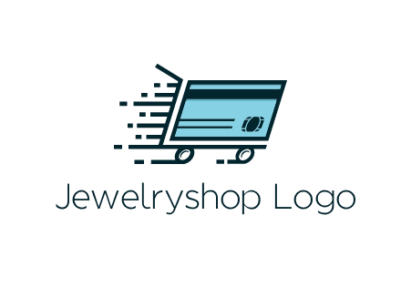 shopping cart with credit card logo for retail