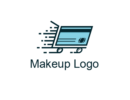 shopping cart with credit card logo for retail