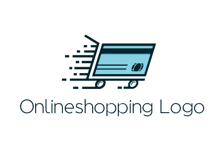 shopping cart with credit card logo for retail