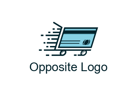 shopping cart with credit card logo for retail