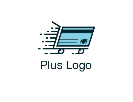 shopping cart with credit card logo for retail