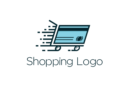 shopping cart with credit card logo for retail