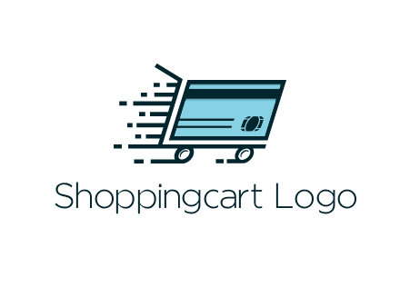 shopping cart with credit card logo for retail