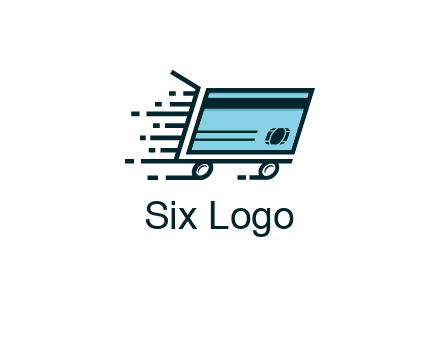 shopping cart with credit card logo for retail