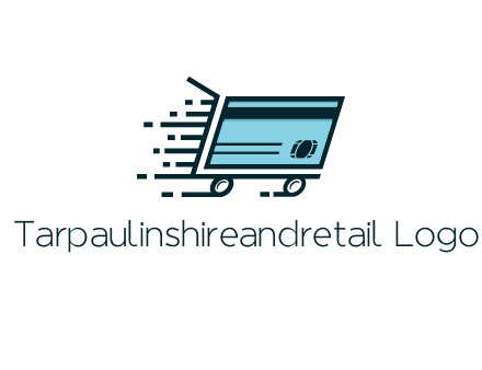 shopping cart with credit card logo for retail