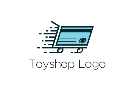 shopping cart with credit card logo for retail