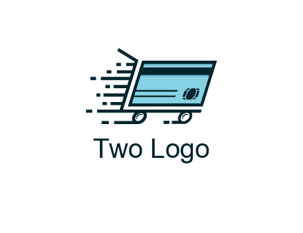 shopping cart with credit card logo for retail