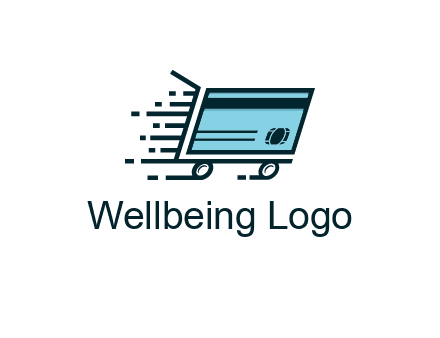 shopping cart with credit card logo for retail