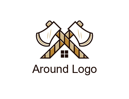 crossed axes forming a house symbol