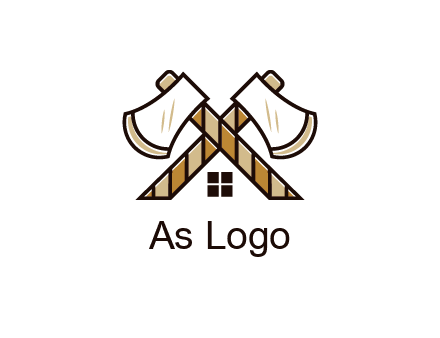 crossed axes forming a house symbol