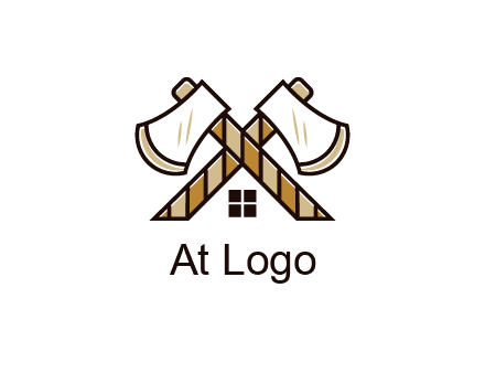 crossed axes forming a house symbol